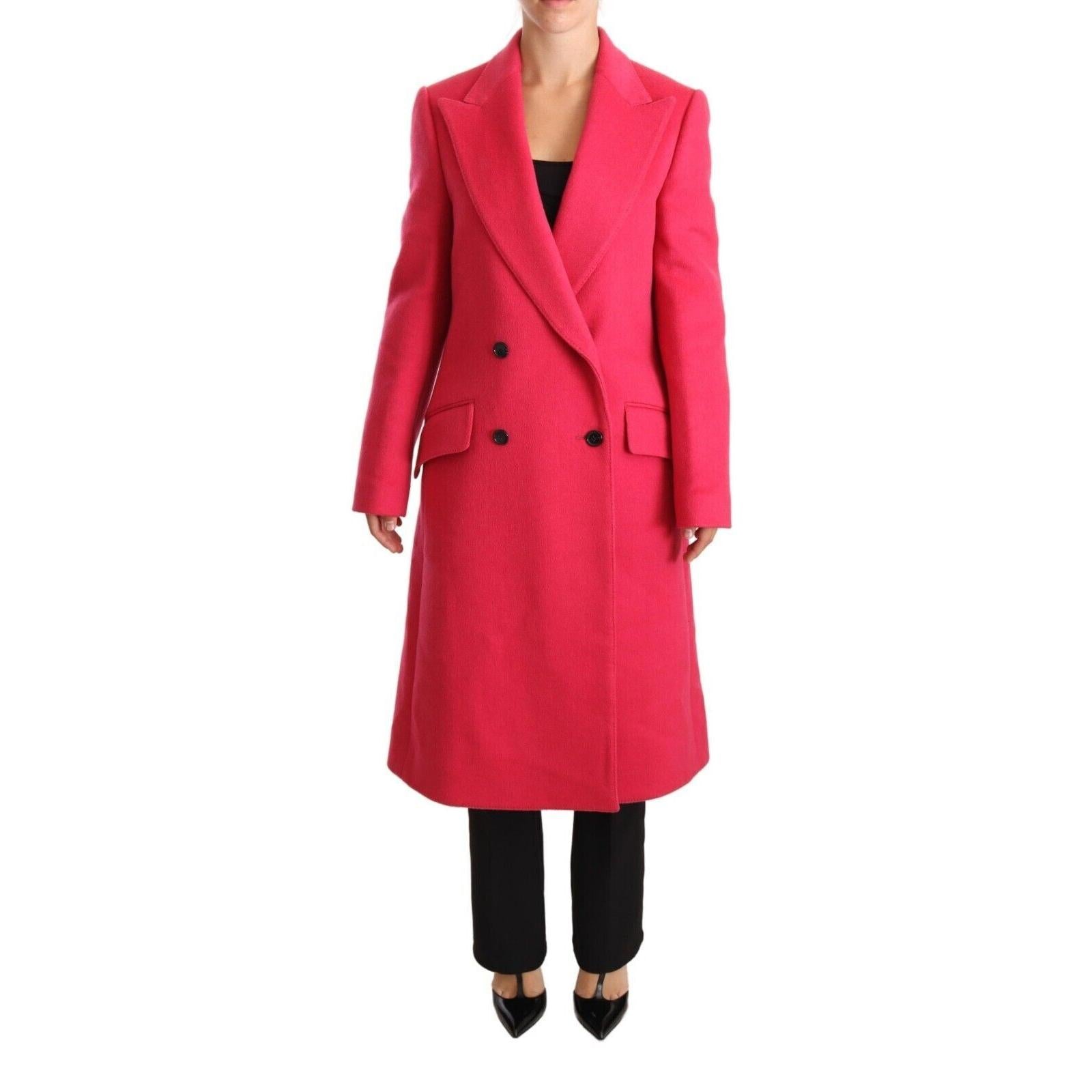 Dolce &amp; Gabbana Elegant Pink Wool-Cashmere Coat