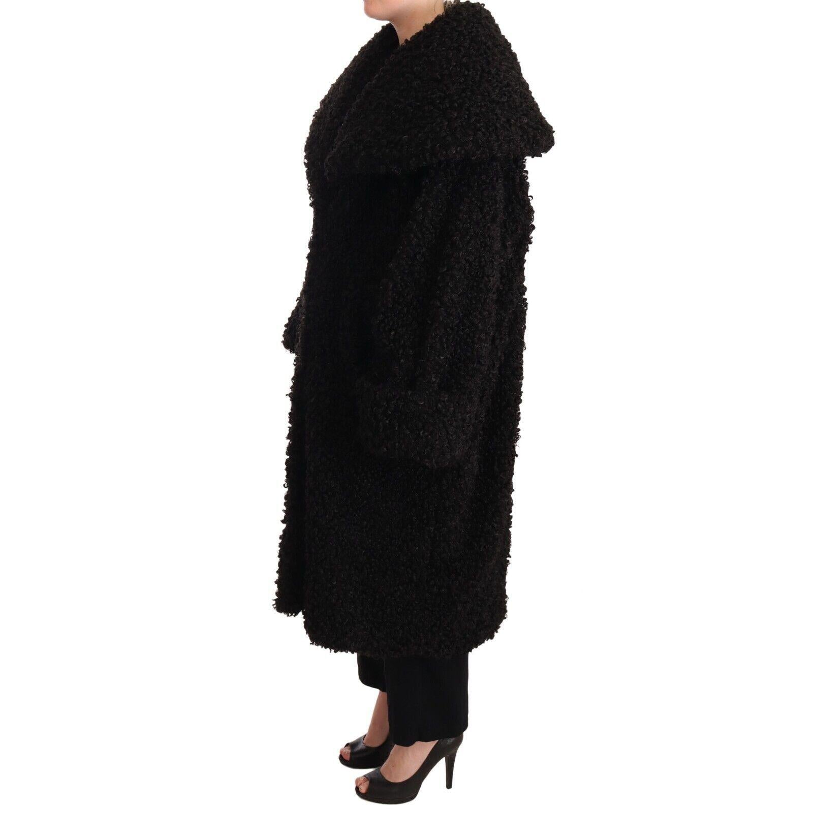 Dolce &amp; Gabbana Elegant Black Fur Cape Trench Coat