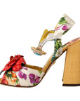 Dolce & Gabbana Multicolor Crystal Embellished Heel Sandals