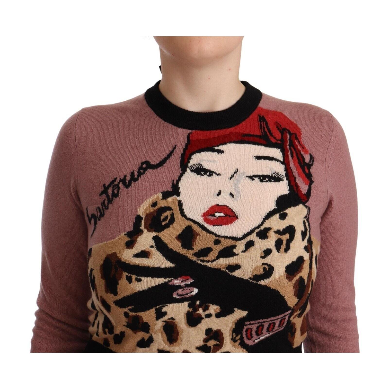 Dolce &amp; Gabbana Elegant Pink Cashmere Crewneck Sweater