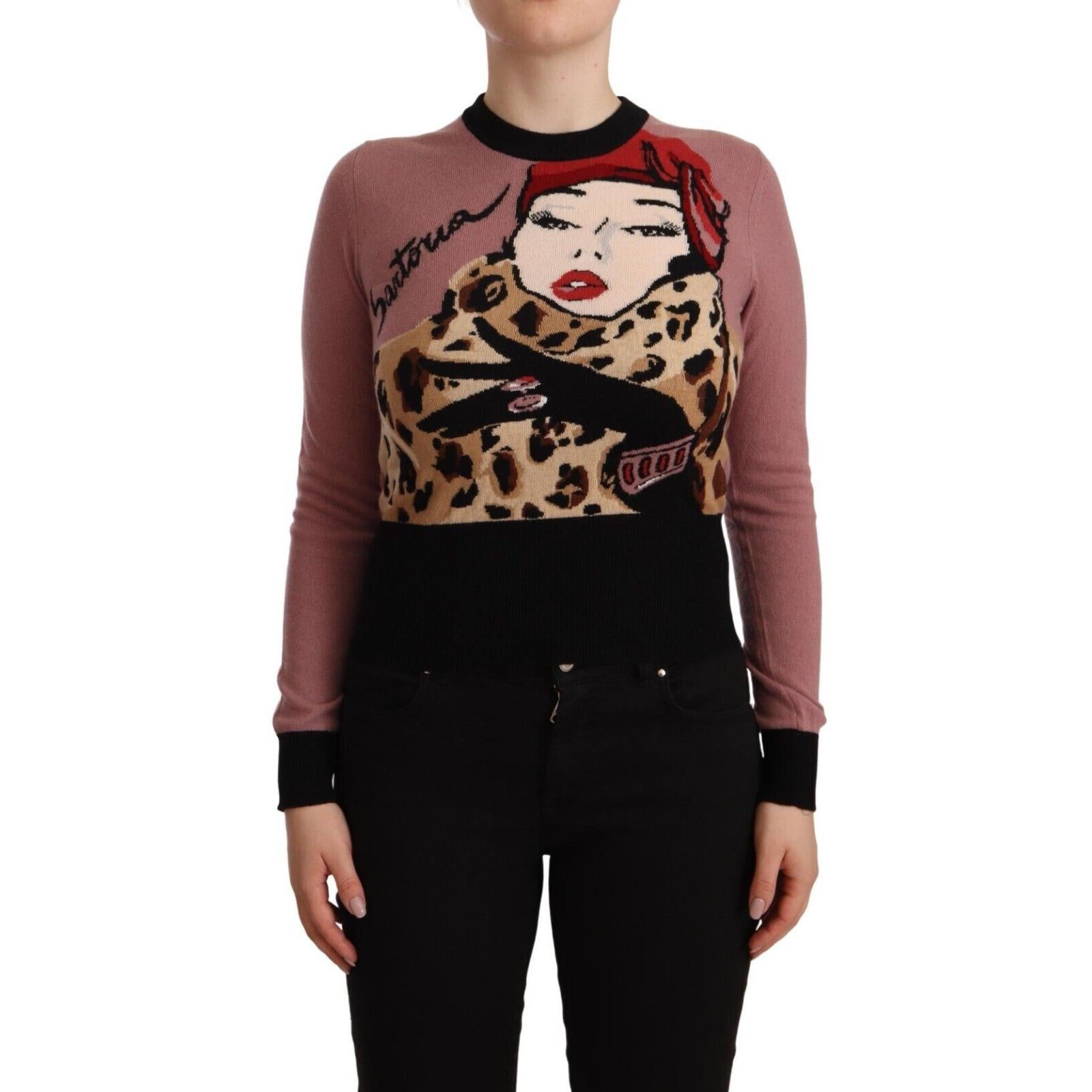 Dolce &amp; Gabbana Elegant Pink Cashmere Crewneck Sweater
