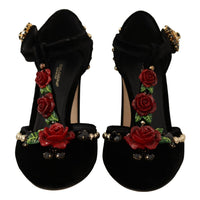 Dolce & Gabbana Elegant Velvet T-Strap Mary Jane Pumps