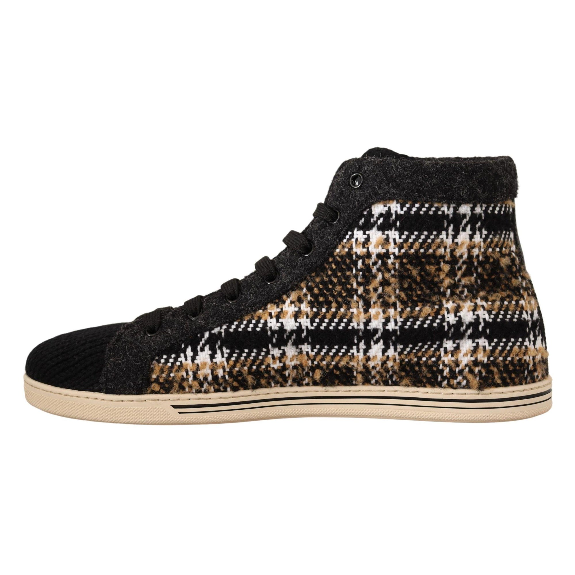 Dolce &amp; Gabbana Beige High Top Fashion Sneakers