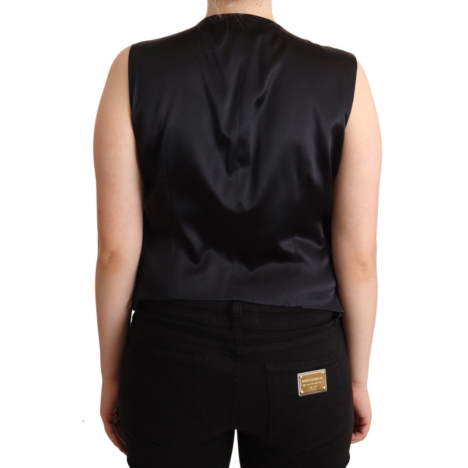 Dolce &amp; Gabbana Chic Buttoned Black Waistcoat