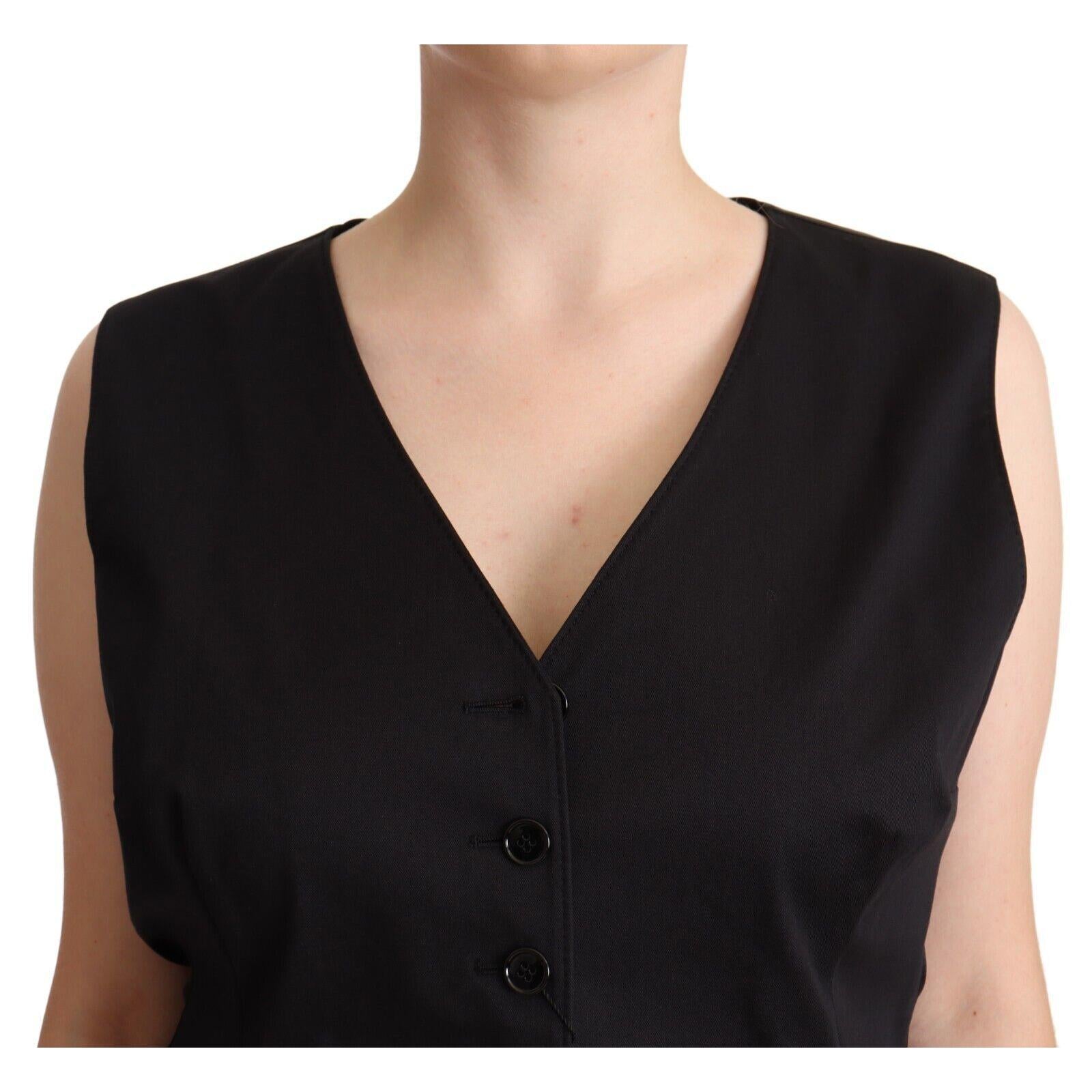 Dolce &amp; Gabbana Chic Buttoned Black Waistcoat