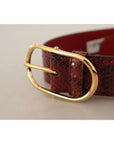 Dolce & Gabbana Elegant Red Snakeskin Leather Belt