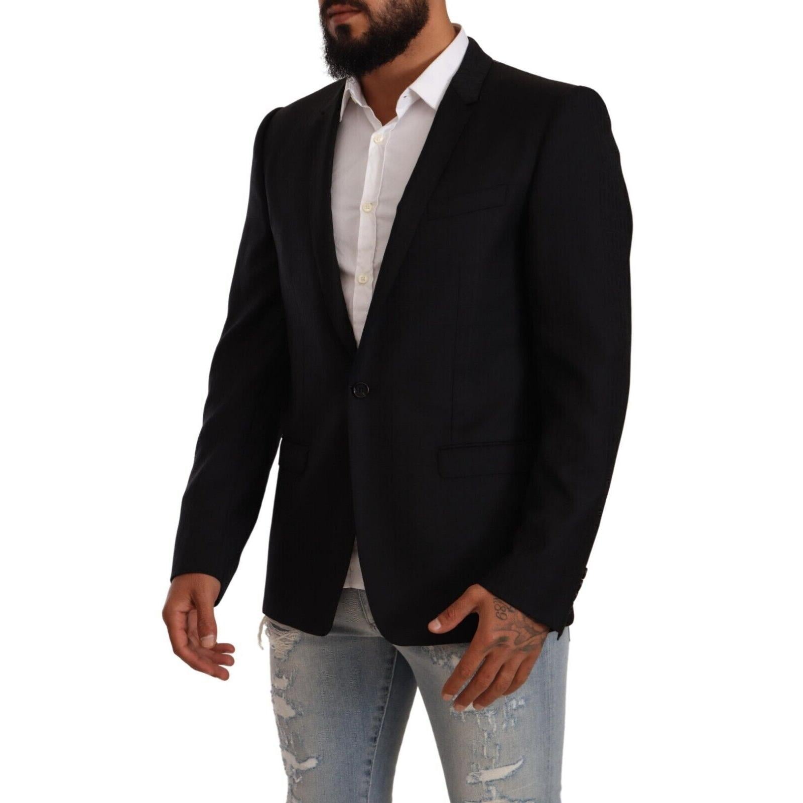 Dolce &amp; Gabbana Exclusive Black Virgin Wool Blazer