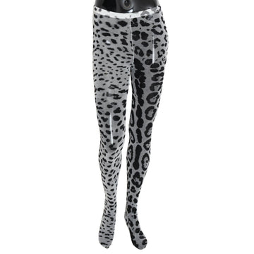 Dolce & Gabbana Elegant Leopard Print Nylon Stockings