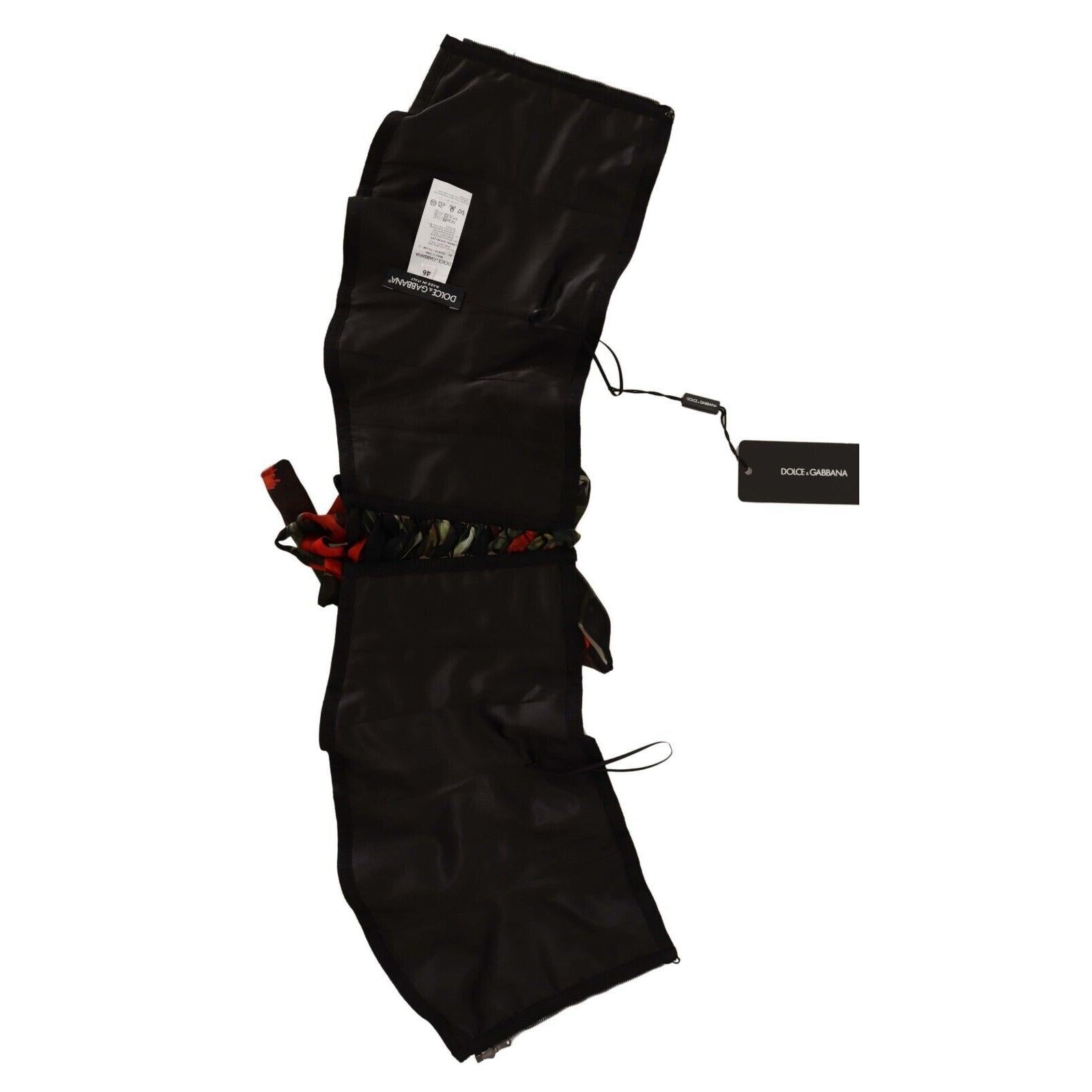 Dolce &amp; Gabbana Elegant Black Silk Corset Belt Top