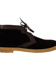 Dolce & Gabbana Exotic Caiman Leather Ankle Boots in Brown