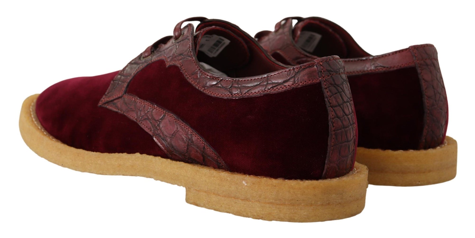 Dolce &amp; Gabbana Elegant Velvet and Exotic Leather Dress Shoes