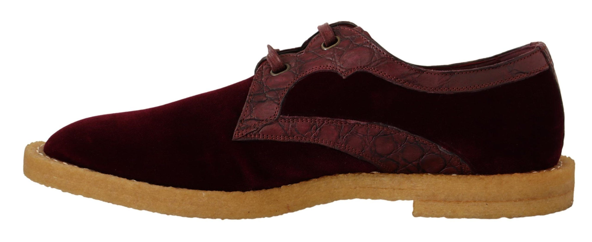 Dolce &amp; Gabbana Elegant Velvet and Exotic Leather Dress Shoes