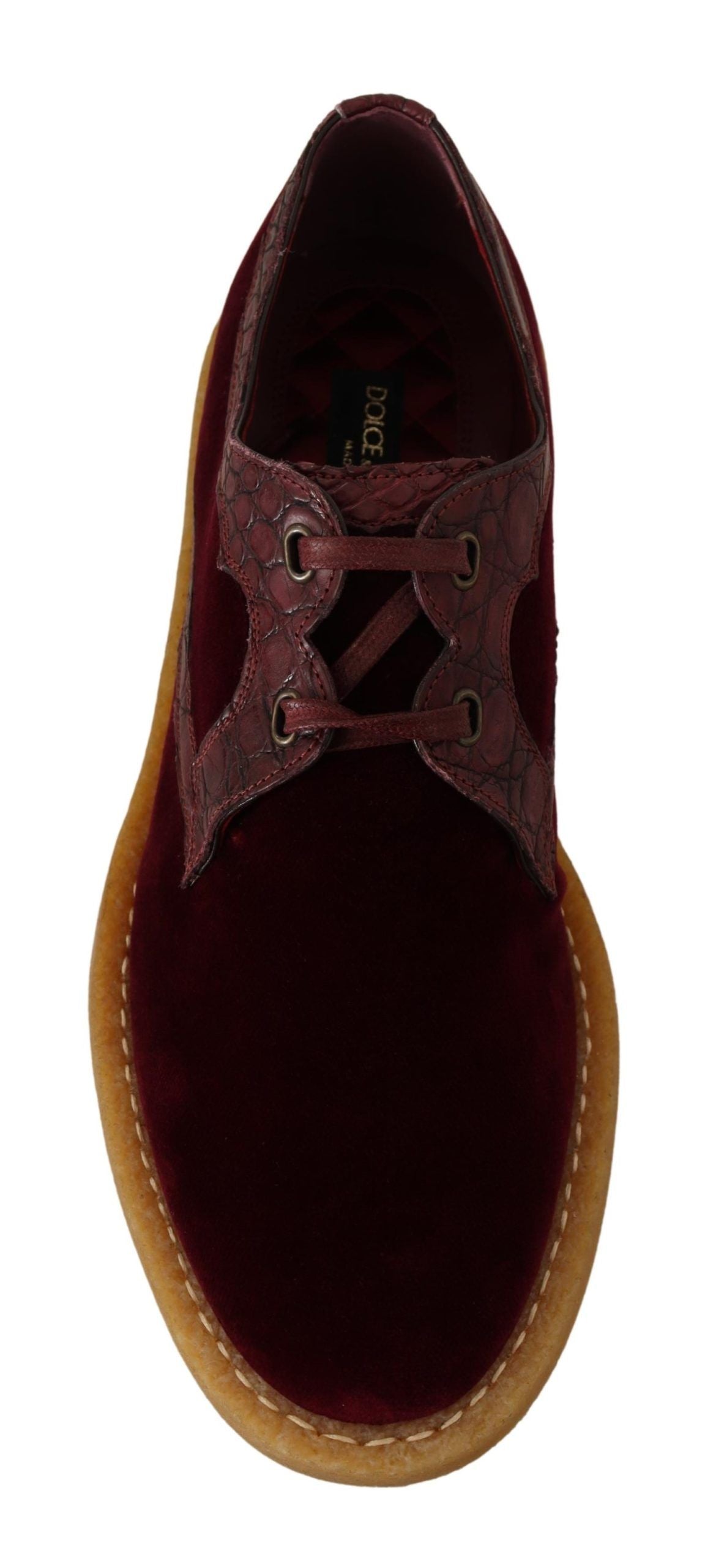 Dolce &amp; Gabbana Elegant Velvet and Exotic Leather Dress Shoes
