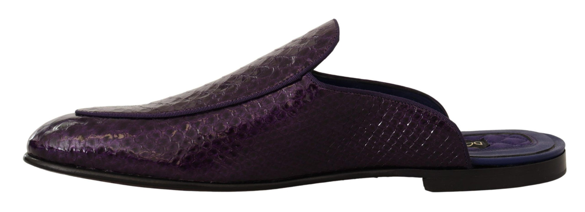 Dolce &amp; Gabbana Purple Exotic Python Leather Slides