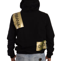 Dolce & Gabbana Elevate Your Style with a Black Golden-Logo Pullover