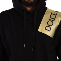 Dolce & Gabbana Elevate Your Style with a Black Golden-Logo Pullover