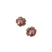 Dolce & Gabbana Elegant Floral Crystal Pearl Clip-On Earrings