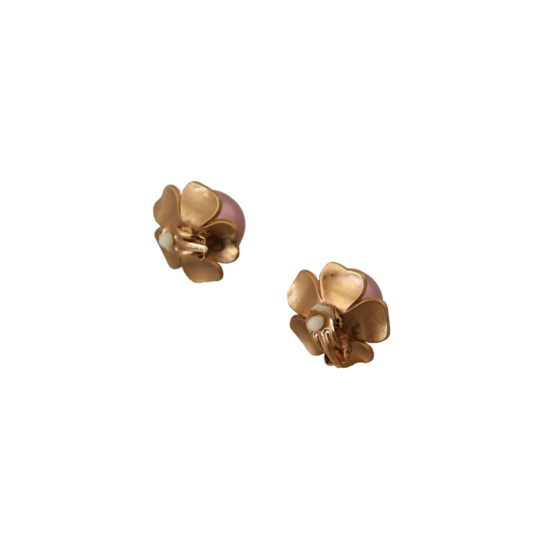 Dolce & Gabbana Elegant Floral Crystal Pearl Clip-On Earrings