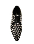 Dolce & Gabbana Crystal-Embellished Leather Formal Flats
