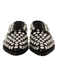 Dolce & Gabbana Crystal-Embellished Leather Formal Flats