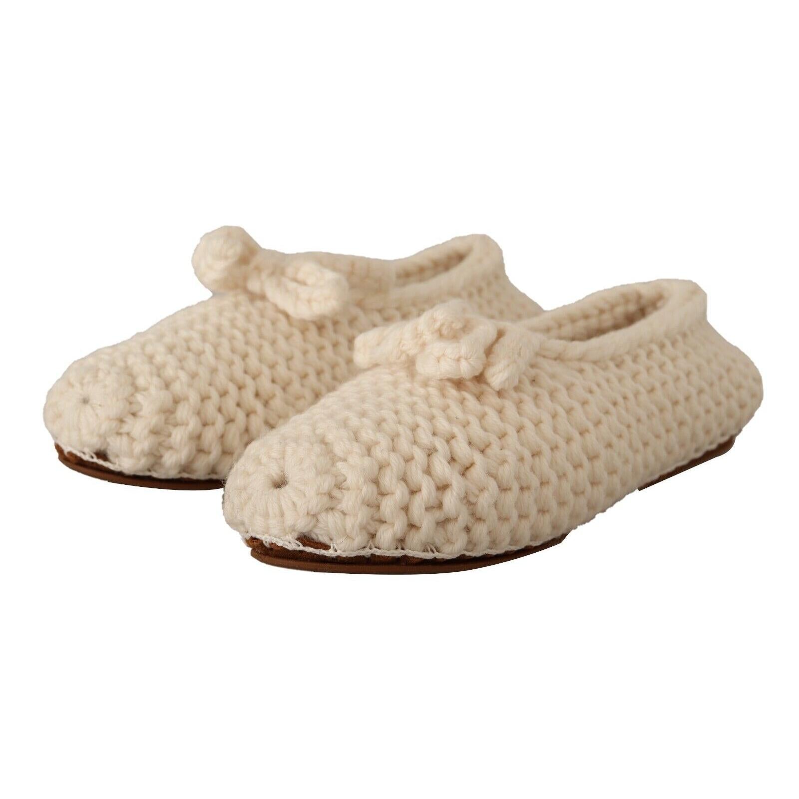 Dolce &amp; Gabbana Chic Wool Knit Ballerina Flats