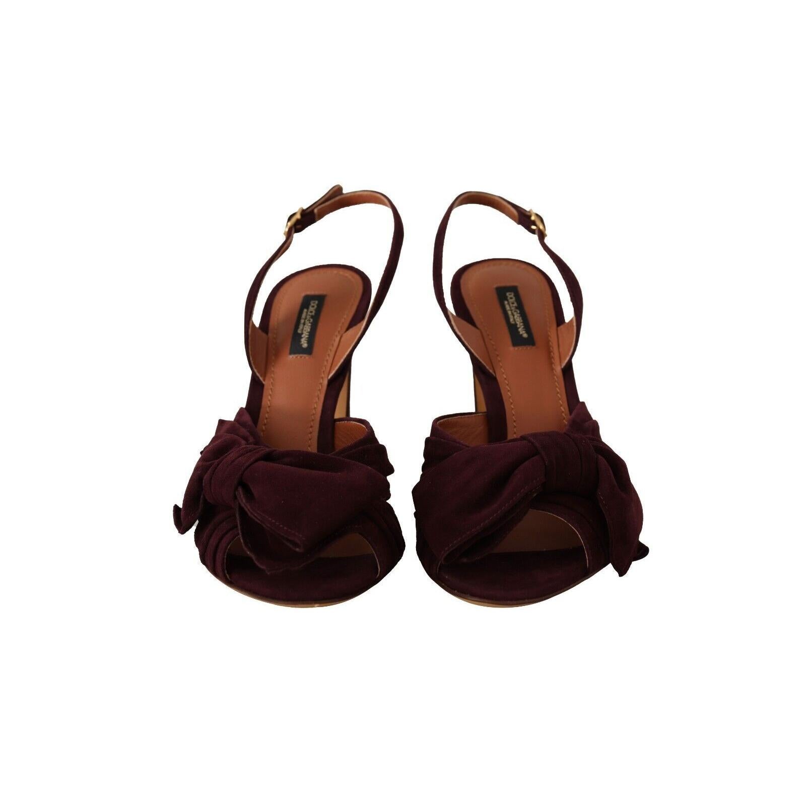 Dolce &amp; Gabbana Elegant Purple Suede Heels Sandals