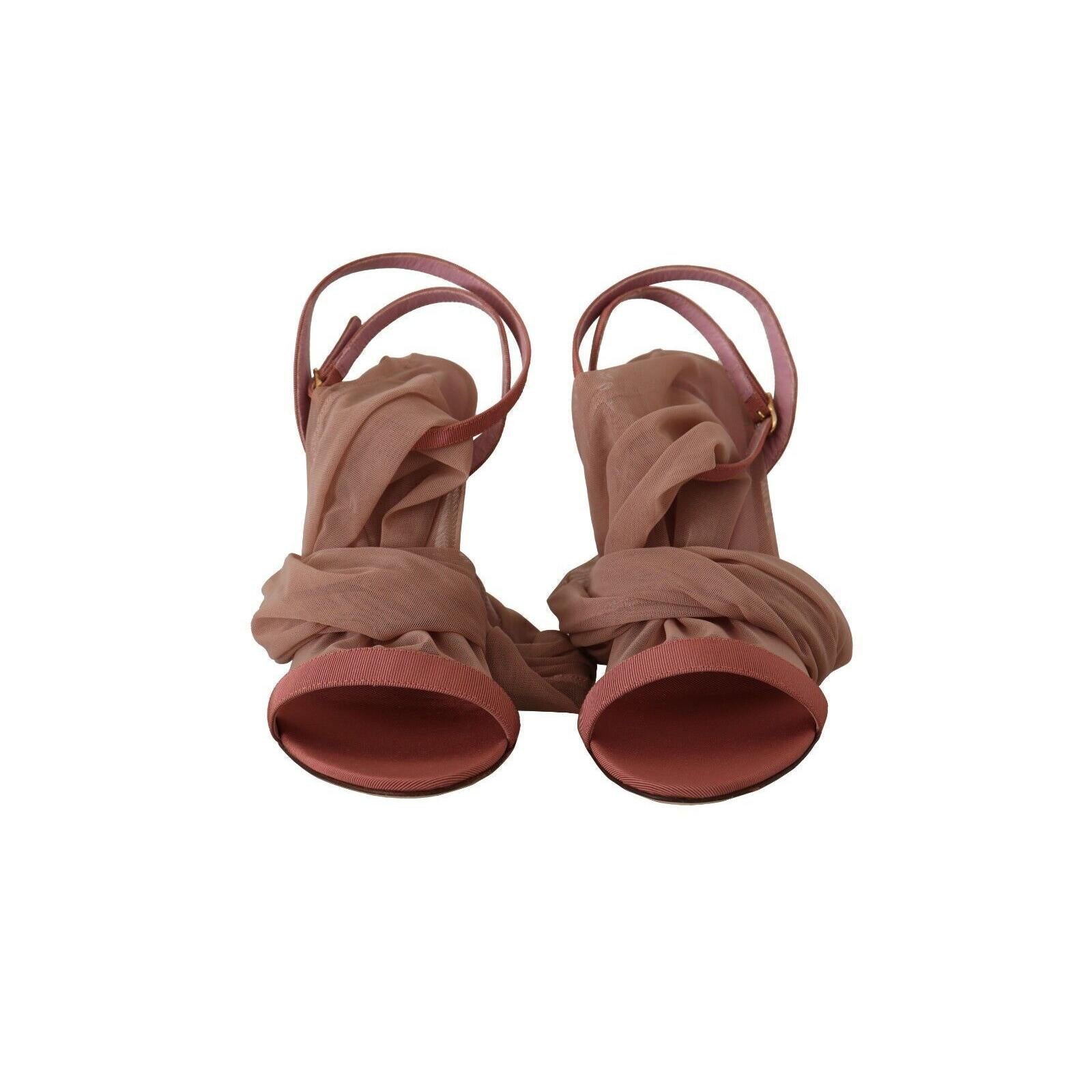 Dolce &amp; Gabbana Elegant Pink Ankle Strap Heels Sandals