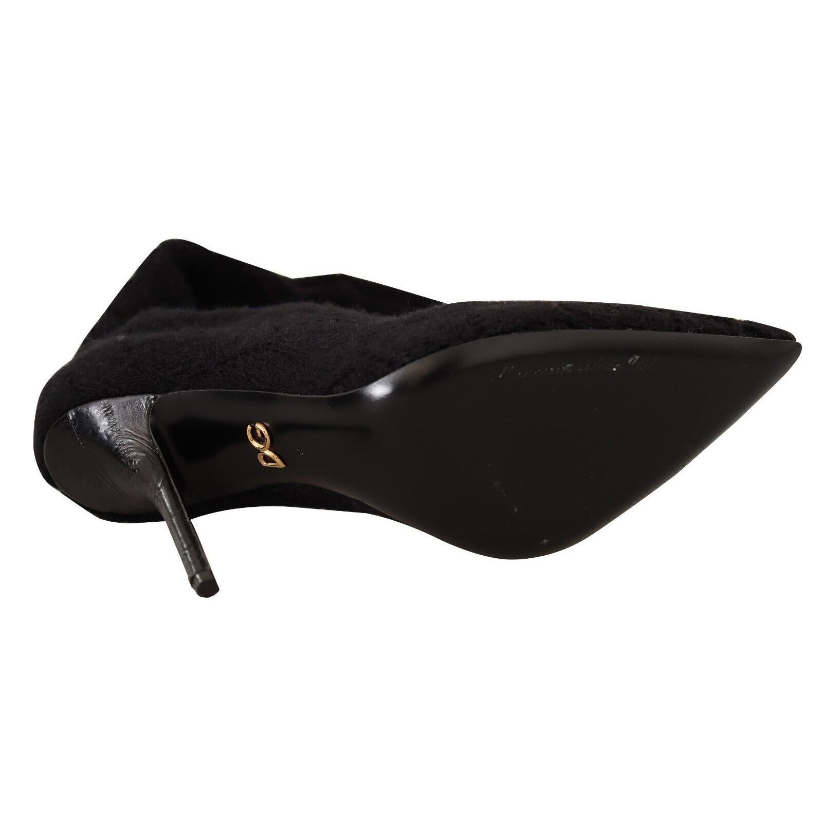 Dolce &amp; Gabbana Elegant Black Stretch Socks Boots