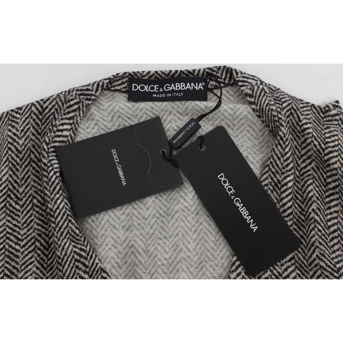 Dolce & Gabbana Elegant Black and White Wool Cardigan