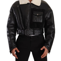 Dolce & Gabbana Elegant Shearling Biker Jacket