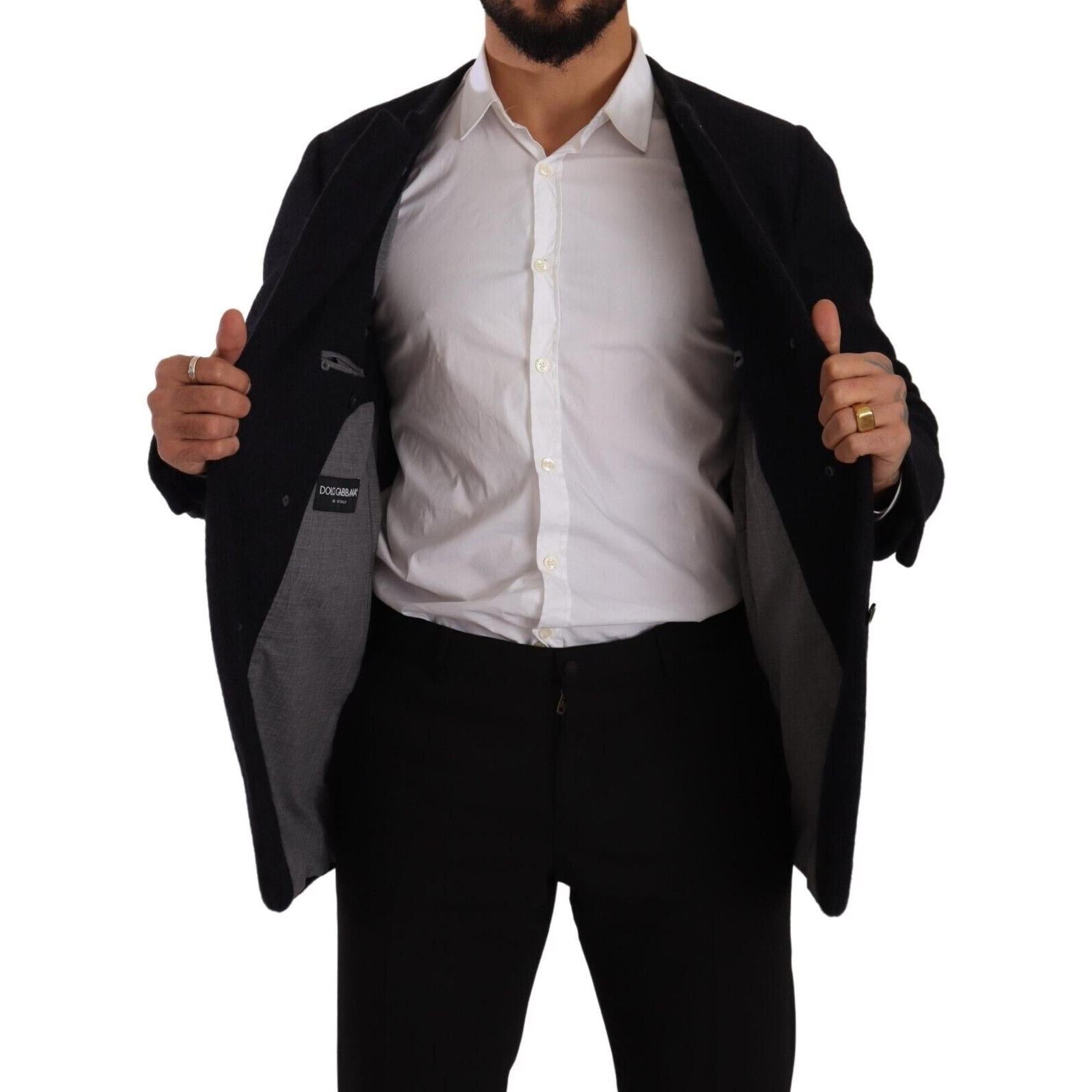 Dolce &amp; Gabbana Elegant Dark Grey Alpaca Blend Jacket