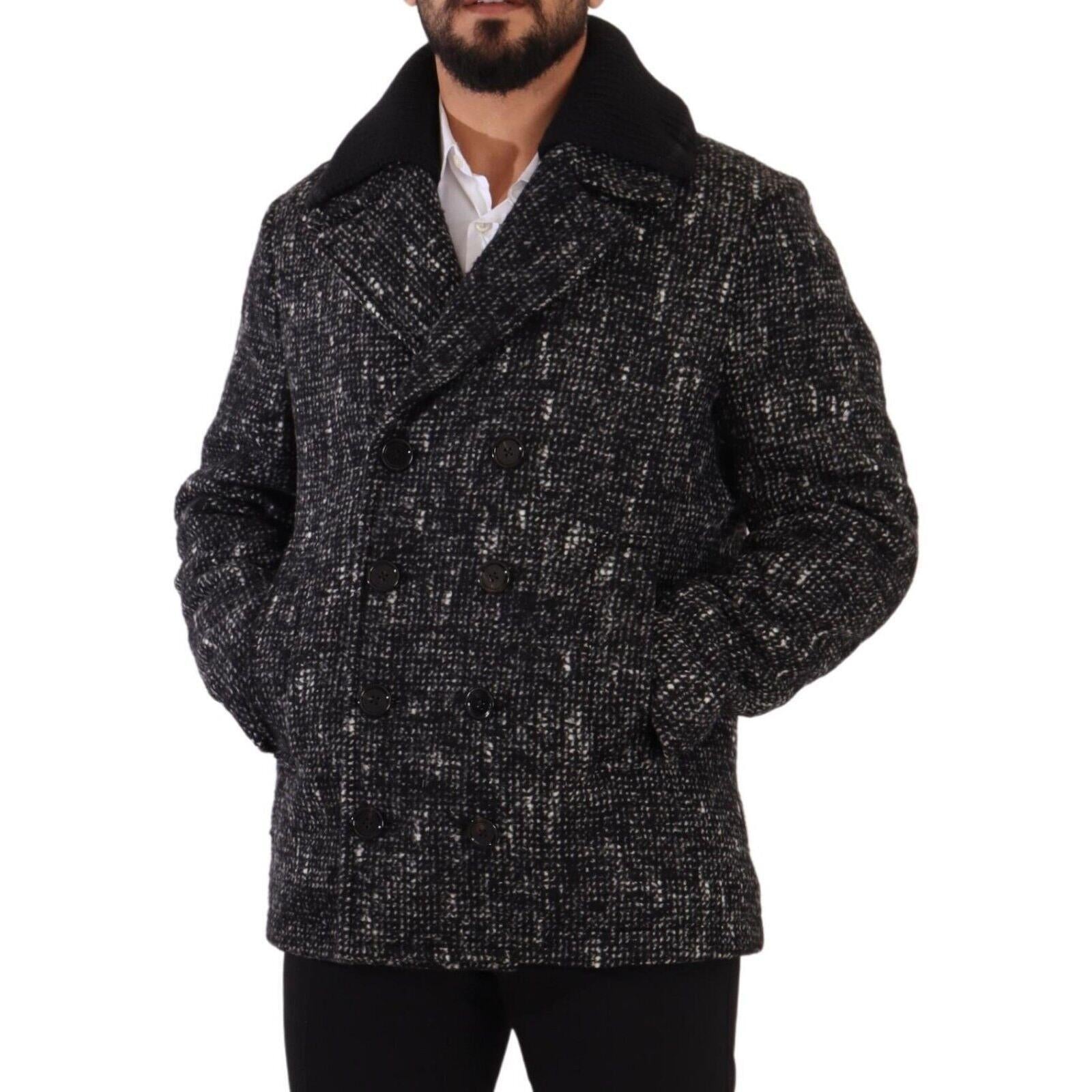 Dolce &amp; Gabbana Chic Double Breasted Wool Blend Overcoat