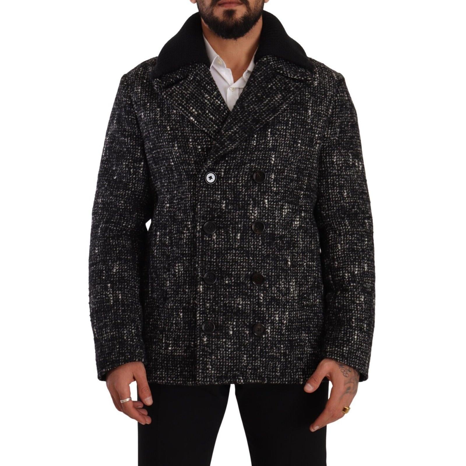 Dolce &amp; Gabbana Chic Double Breasted Wool Blend Overcoat