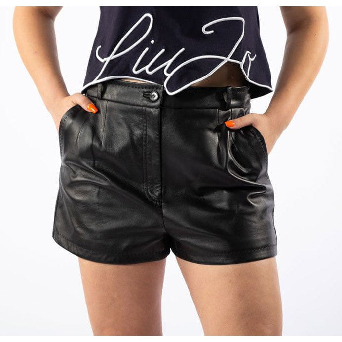 Dolce & Gabbana Black Lambskin Women Shorts