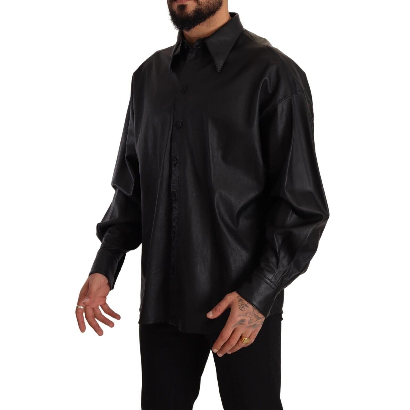 Dolce &amp; Gabbana Elegant Black Leather Jacket