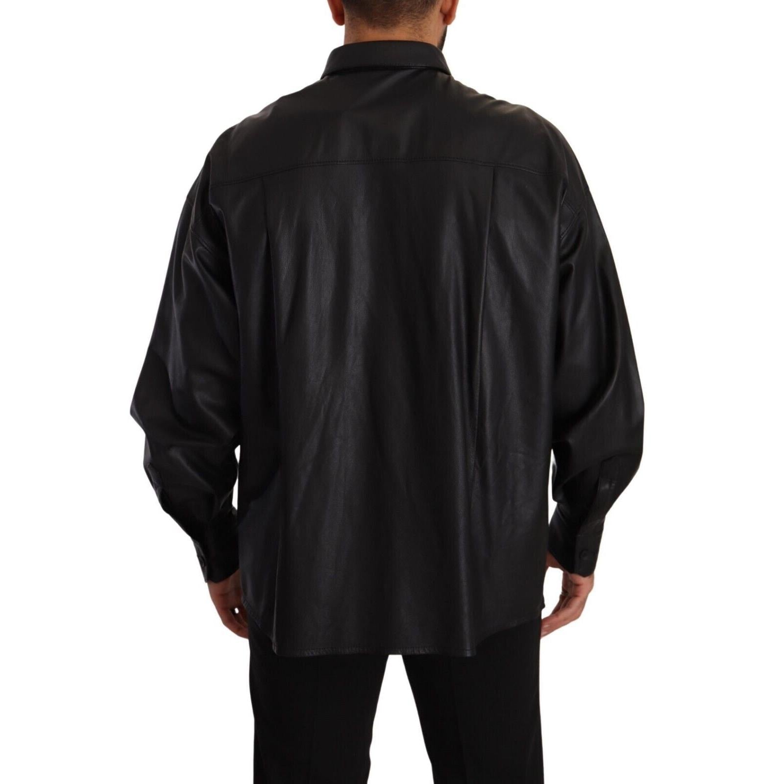 Dolce &amp; Gabbana Elegant Black Leather Jacket
