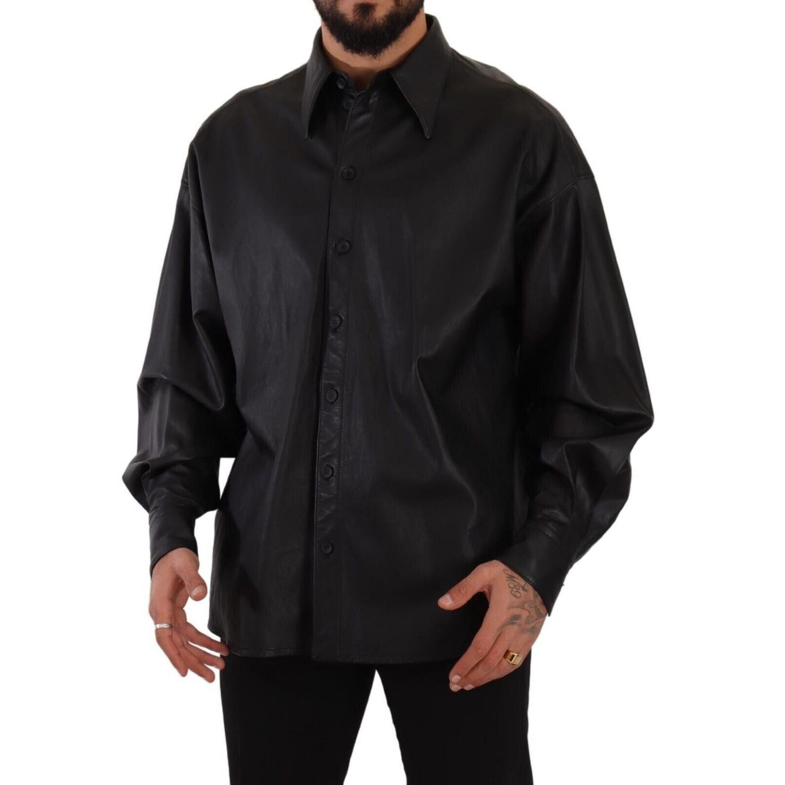 Dolce &amp; Gabbana Elegant Black Leather Jacket