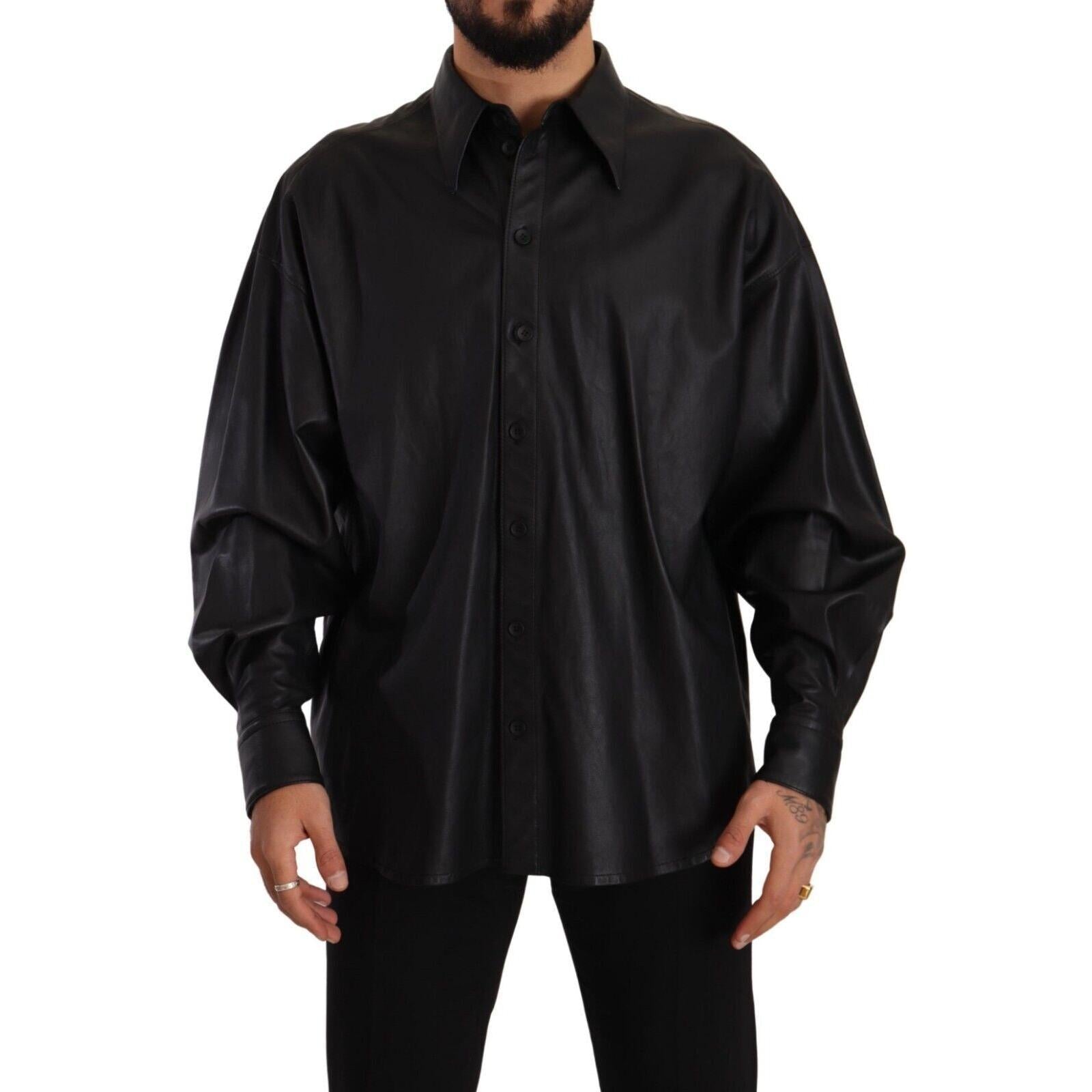 Dolce &amp; Gabbana Elegant Black Leather Jacket