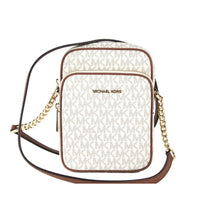 Michael Kors Jet Set Medium Vanilla PVC North South Chain Crossbody Handbag