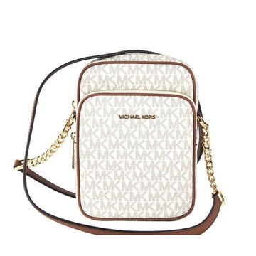 Michael Kors Jet Set Medium Vanilla PVC North South Chain Crossbody Handbag