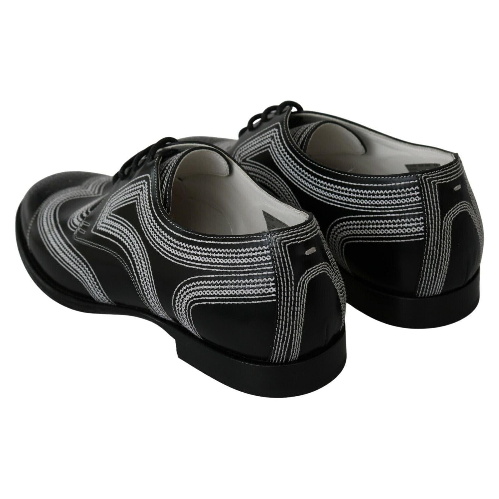 Dolce &amp; Gabbana Elegant Black and White Derby Shoes
