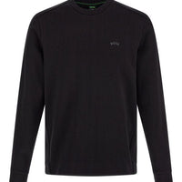 Hugo Boss Elegant Black Cotton Round Neck Sweatshirt