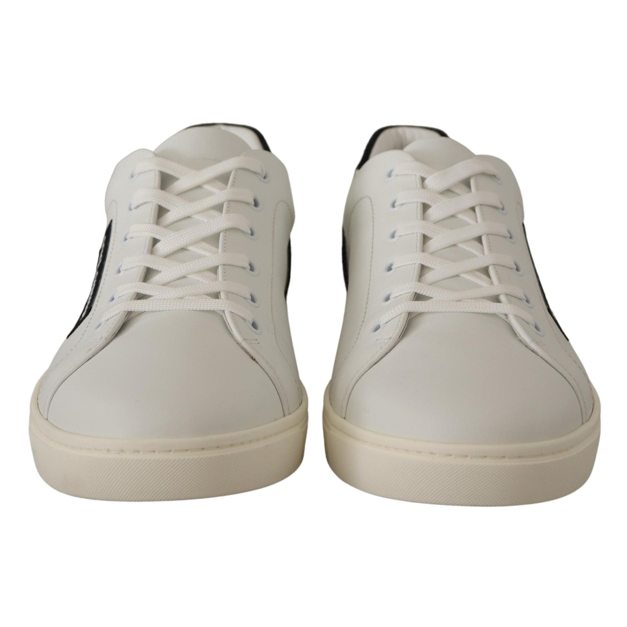 Dolce &amp; Gabbana Elegant White Leather Low Top Sneakers