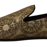 Dolce & Gabbana Gold Tone Loafers Slides Dress Shoes