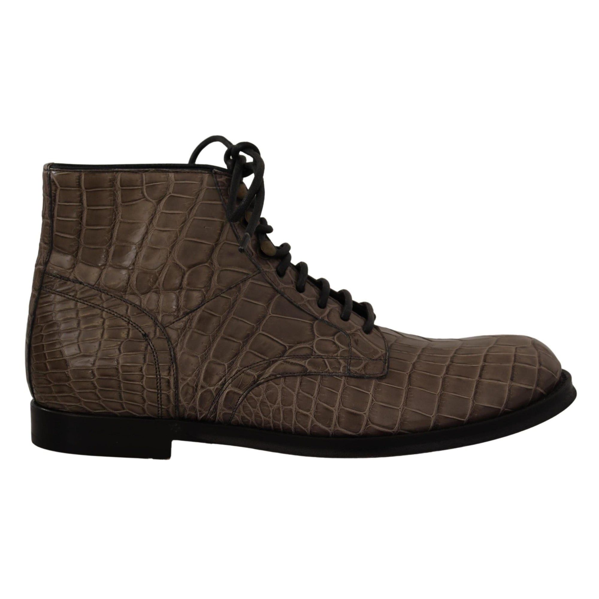 Dolce &amp; Gabbana Elegant Crocodile Derby Brogue Boots