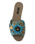 Dolce & Gabbana Exquisite Crystal-Embellished Exotic Leather Sandals