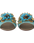 Dolce & Gabbana Exquisite Crystal-Embellished Exotic Leather Sandals