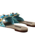 Dolce & Gabbana Exquisite Crystal-Embellished Exotic Leather Sandals