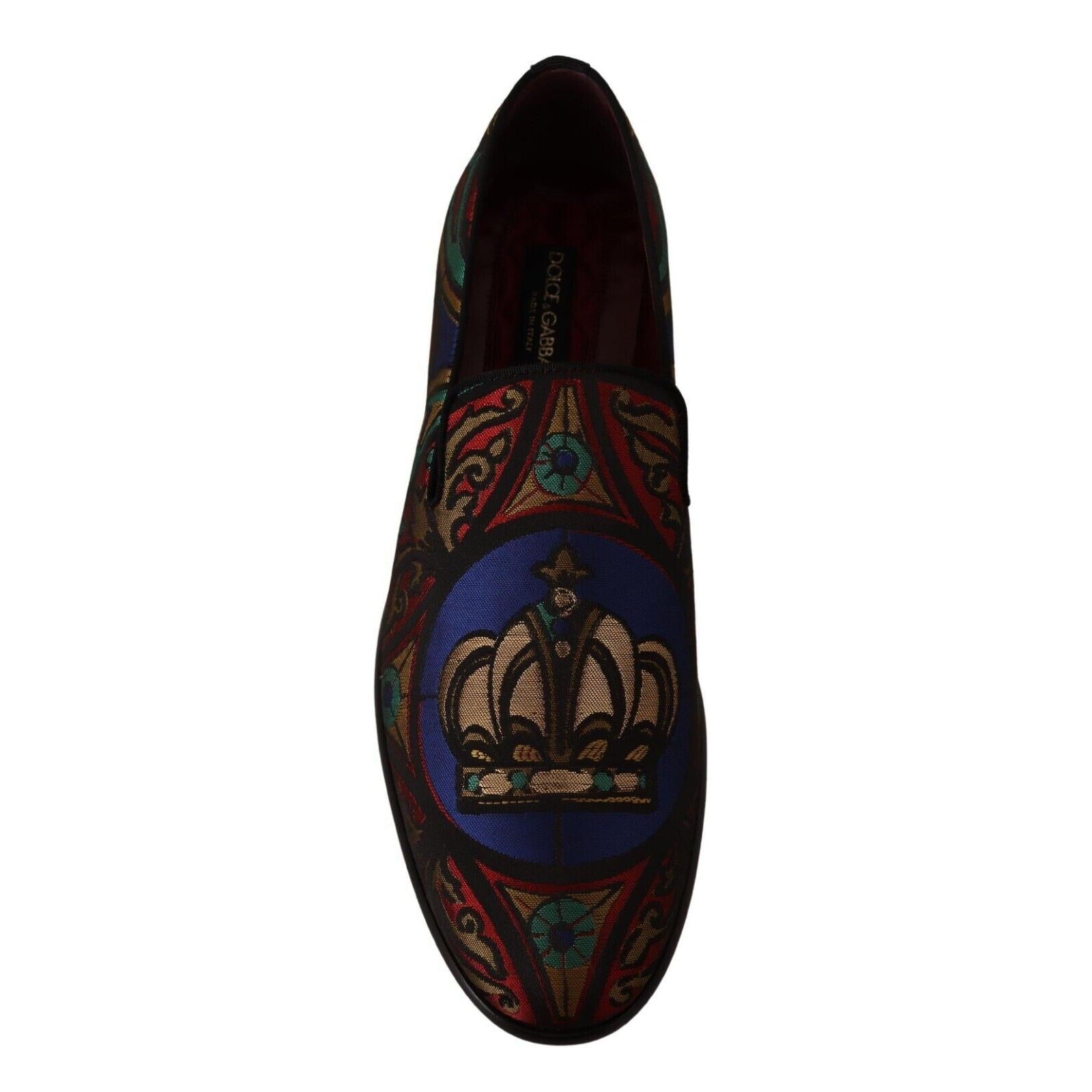 Dolce &amp; Gabbana Multicolor Jacquard Slide-On Loafer Slippers