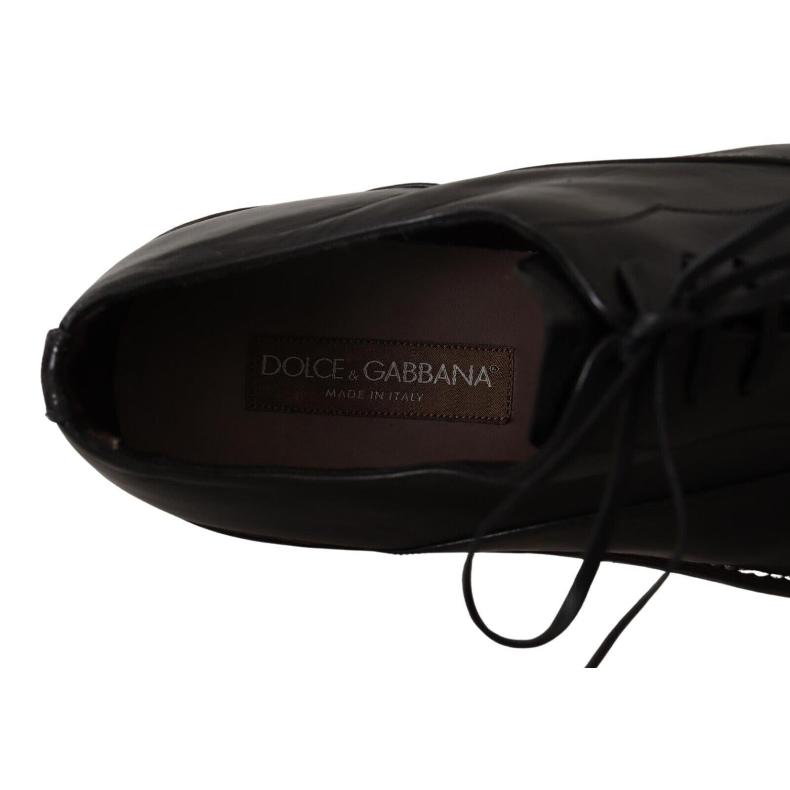 Dolce &amp; Gabbana Elegant Black Leather Derby Formal Shoes